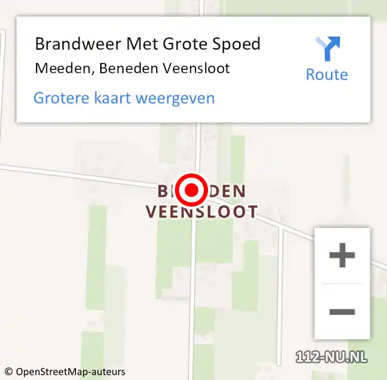 Locatie op kaart van de 112 melding: Brandweer Met Grote Spoed Naar Meeden, Beneden Veensloot op 26 februari 2016 12:46