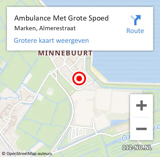 Locatie op kaart van de 112 melding: Ambulance Met Grote Spoed Naar Marken, Almerestraat op 26 februari 2016 13:12