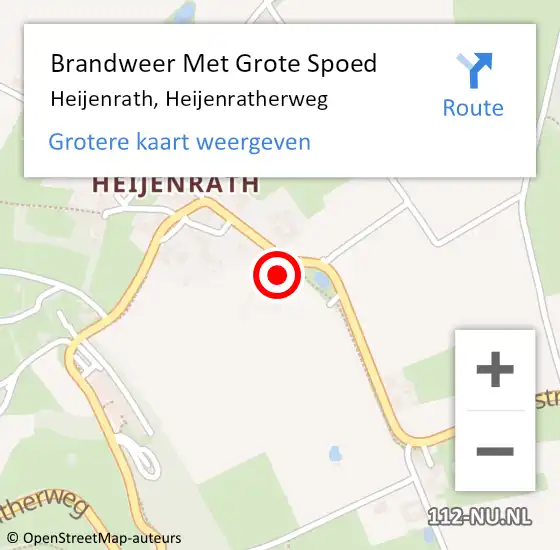 Locatie op kaart van de 112 melding: Brandweer Met Grote Spoed Naar Heijenrath, Heijenratherweg op 26 februari 2016 13:35