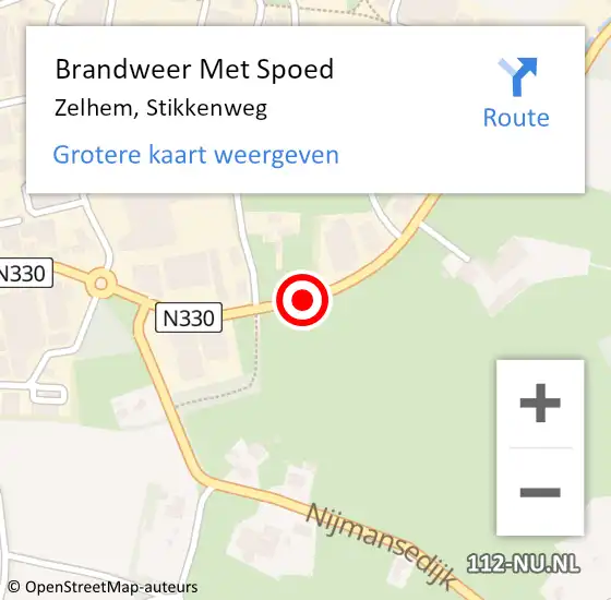 Locatie op kaart van de 112 melding: Brandweer Met Spoed Naar Zelhem, Stikkenweg op 26 februari 2016 14:03