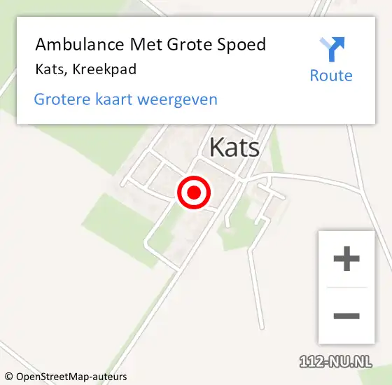 Locatie op kaart van de 112 melding: Ambulance Met Grote Spoed Naar Kats, Kreekpad op 26 februari 2016 14:04