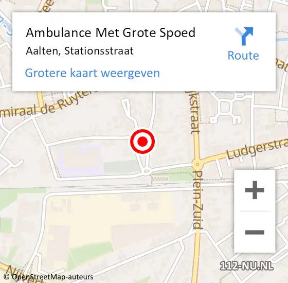 Locatie op kaart van de 112 melding: Ambulance Met Grote Spoed Naar Aalten, Stationsstraat op 26 februari 2016 15:59