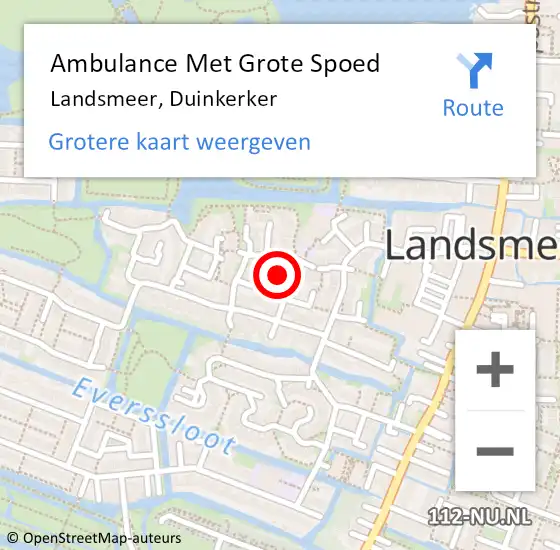 Locatie op kaart van de 112 melding: Ambulance Met Grote Spoed Naar Landsmeer, Duinkerker op 7 december 2013 02:24