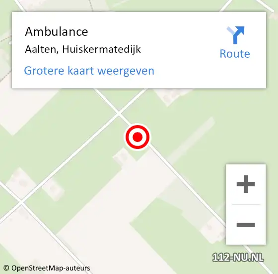 Locatie op kaart van de 112 melding: Ambulance Aalten, Huiskermatedijk op 26 februari 2016 19:54