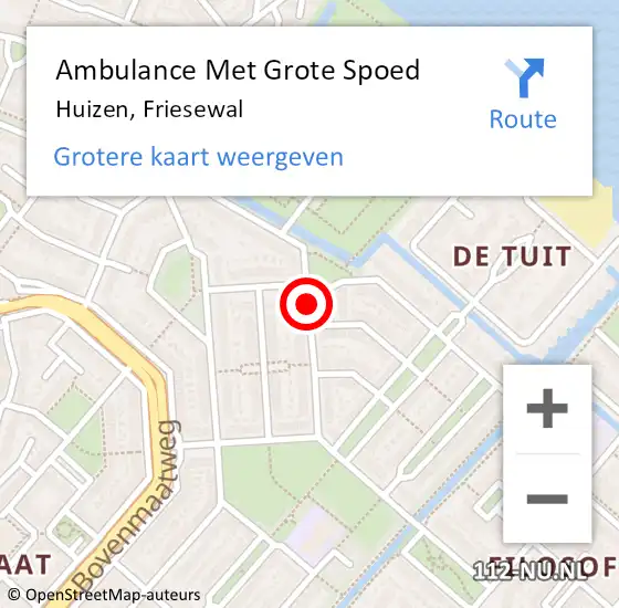 Locatie op kaart van de 112 melding: Ambulance Met Grote Spoed Naar Huizen, Friesewal op 7 december 2013 02:55