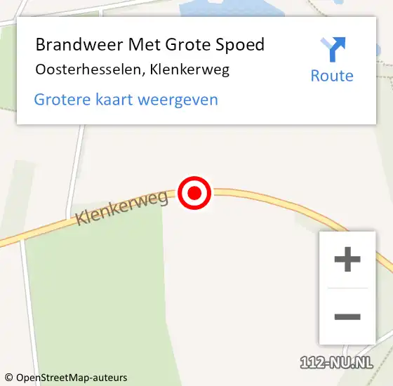 Locatie op kaart van de 112 melding: Brandweer Met Grote Spoed Naar Oosterhesselen, Klenkerweg op 27 februari 2016 03:34