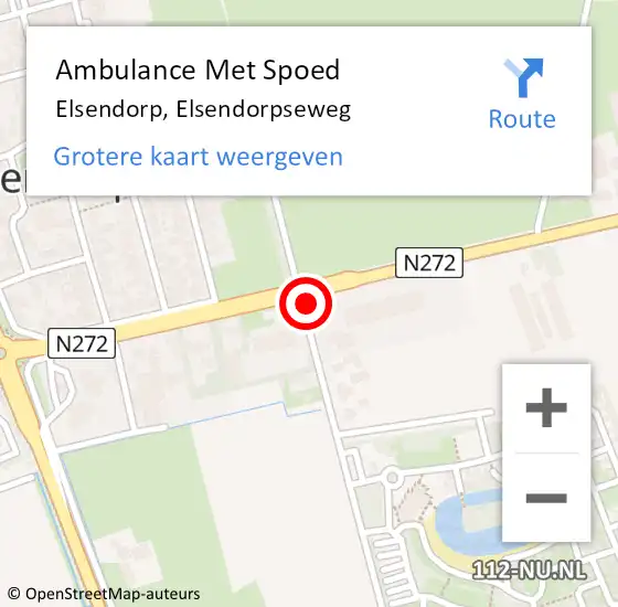 Locatie op kaart van de 112 melding: Ambulance Met Spoed Naar Elsendorp, Elsendorpseweg op 27 februari 2016 06:23