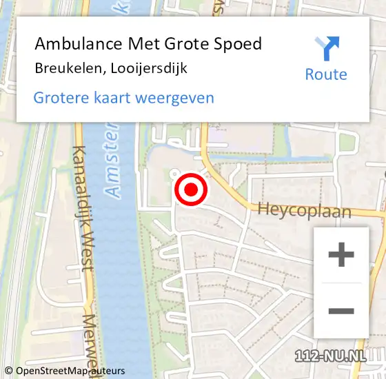 Locatie op kaart van de 112 melding: Ambulance Met Grote Spoed Naar Breukelen, Looijersdijk op 27 februari 2016 08:33