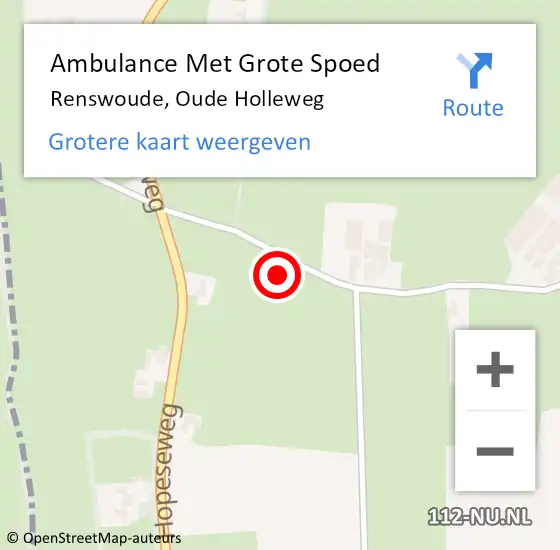 Locatie op kaart van de 112 melding: Ambulance Met Grote Spoed Naar Renswoude, Oude Holleweg op 27 februari 2016 09:54