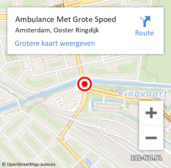 Locatie op kaart van de 112 melding: Ambulance Met Grote Spoed Naar Amsterdam, Ooster Ringdijk op 27 februari 2016 10:54