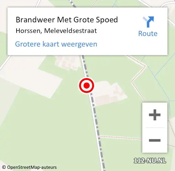 Locatie op kaart van de 112 melding: Brandweer Met Grote Spoed Naar Horssen, Meleveldsestraat op 27 februari 2016 11:05