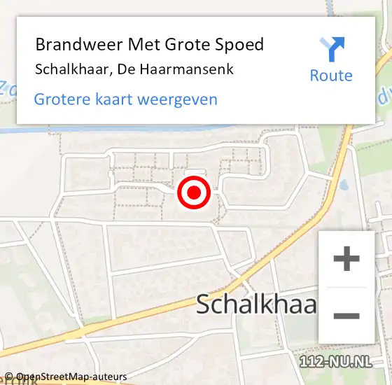 Locatie op kaart van de 112 melding: Brandweer Met Grote Spoed Naar Schalkhaar, De Haarmansenk op 27 februari 2016 11:11