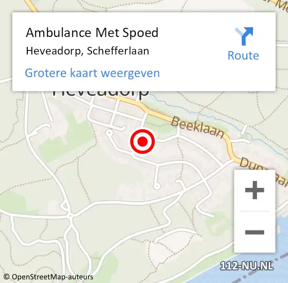 Locatie op kaart van de 112 melding: Ambulance Met Spoed Naar Heveadorp, Schefferlaan op 27 februari 2016 13:54