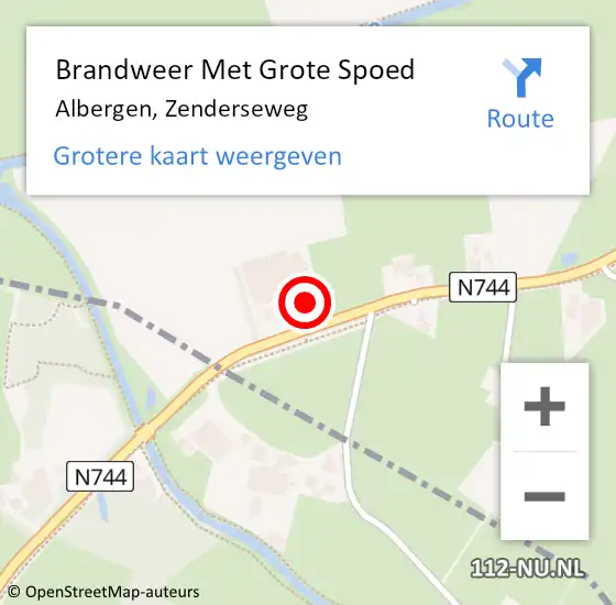 Locatie op kaart van de 112 melding: Brandweer Met Grote Spoed Naar Albergen, Zenderseweg op 27 februari 2016 15:17