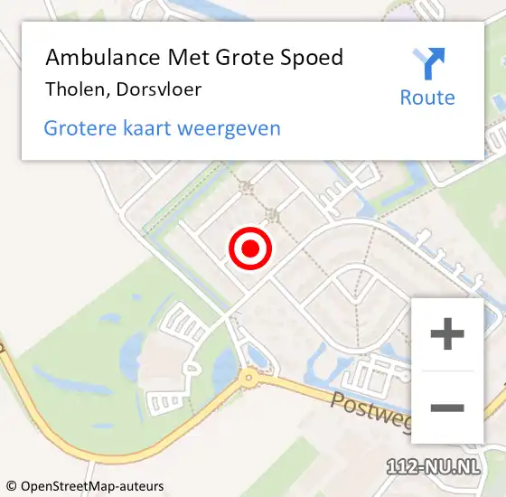 Locatie op kaart van de 112 melding: Ambulance Met Grote Spoed Naar Tholen, Dorsvloer op 27 februari 2016 15:23