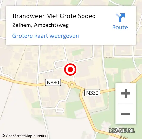 Locatie op kaart van de 112 melding: Brandweer Met Grote Spoed Naar Zelhem, Ambachtsweg op 27 februari 2016 15:47