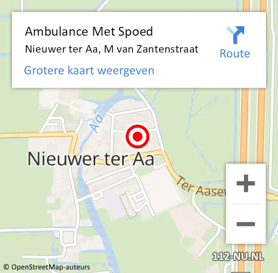 Locatie op kaart van de 112 melding: Ambulance Met Spoed Naar Nieuwer ter Aa, M van Zantenstraat op 27 februari 2016 17:56