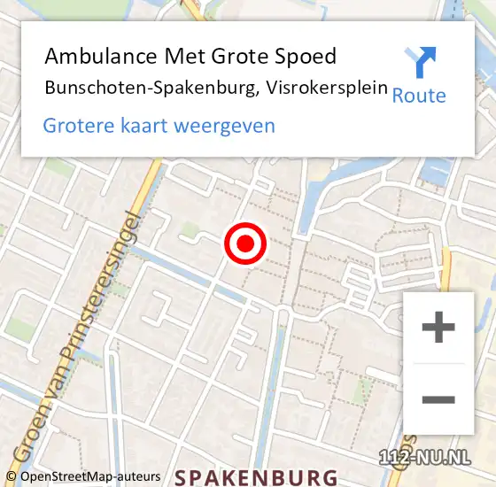 Locatie op kaart van de 112 melding: Ambulance Met Grote Spoed Naar Bunschoten-Spakenburg, Visrokersplein op 27 februari 2016 18:00