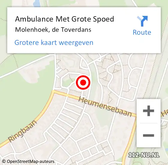 Locatie op kaart van de 112 melding: Ambulance Met Grote Spoed Naar Molenhoek, de Toverdans op 27 februari 2016 21:46