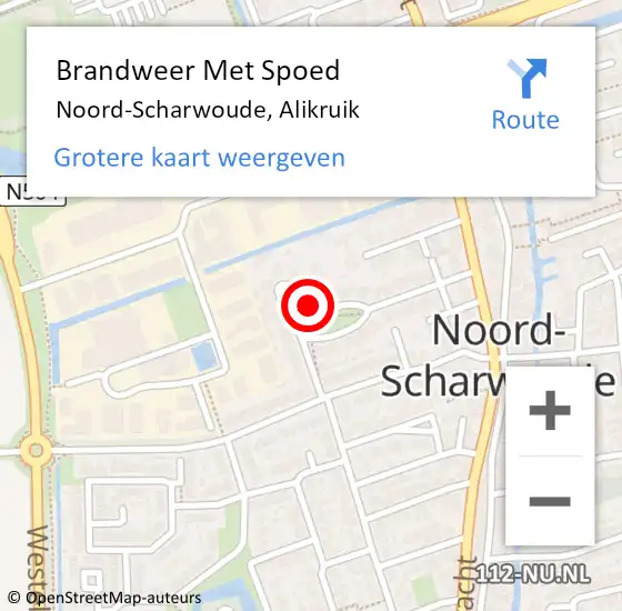 Locatie op kaart van de 112 melding: Brandweer Met Spoed Naar Noord-Scharwoude, Alikruik op 28 februari 2016 00:12