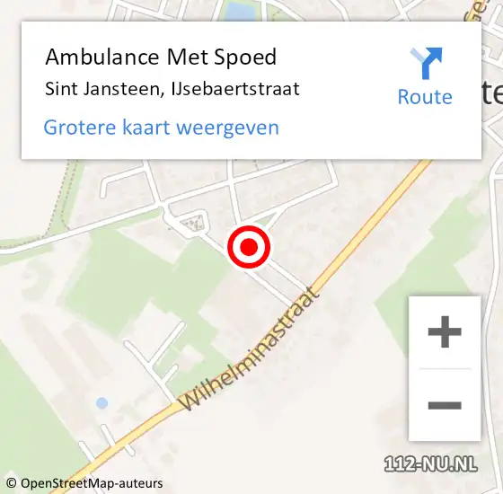 Locatie op kaart van de 112 melding: Ambulance Met Spoed Naar Sint Jansteen, IJsebaertstraat op 28 februari 2016 04:30