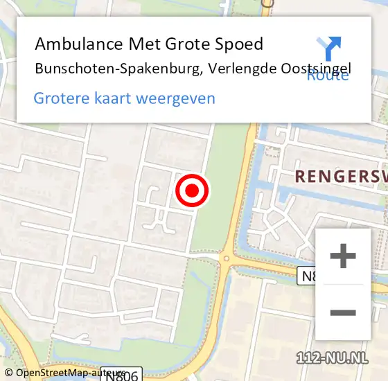 Locatie op kaart van de 112 melding: Ambulance Met Grote Spoed Naar Bunschoten-Spakenburg, Verlengde Oostsingel op 28 februari 2016 06:36