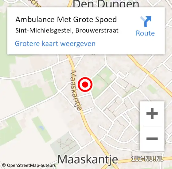 Locatie op kaart van de 112 melding: Ambulance Met Grote Spoed Naar Sint-Michielsgestel, Brouwerstraat op 28 februari 2016 09:38