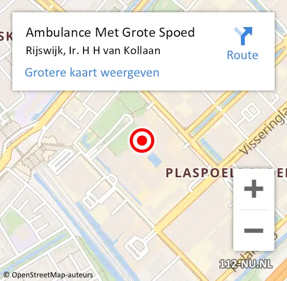 Locatie op kaart van de 112 melding: Ambulance Met Grote Spoed Naar Rijswijk, Ir. H H van Kollaan op 28 februari 2016 14:44