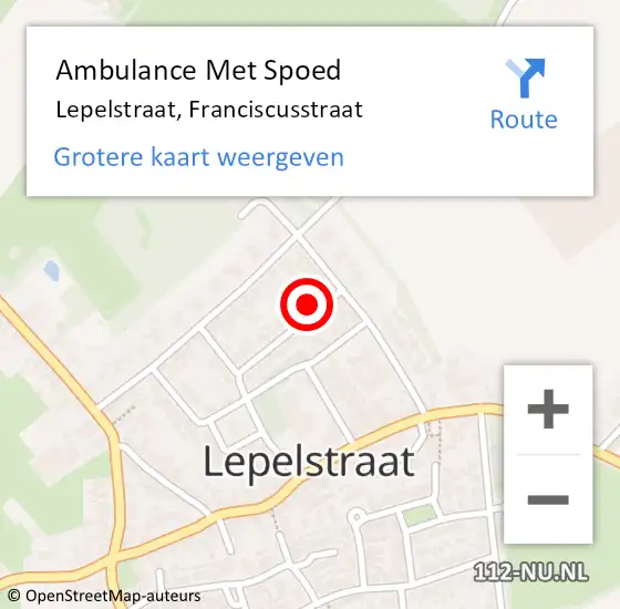 Locatie op kaart van de 112 melding: Ambulance Met Spoed Naar Lepelstraat, Franciscusstraat op 28 februari 2016 16:34