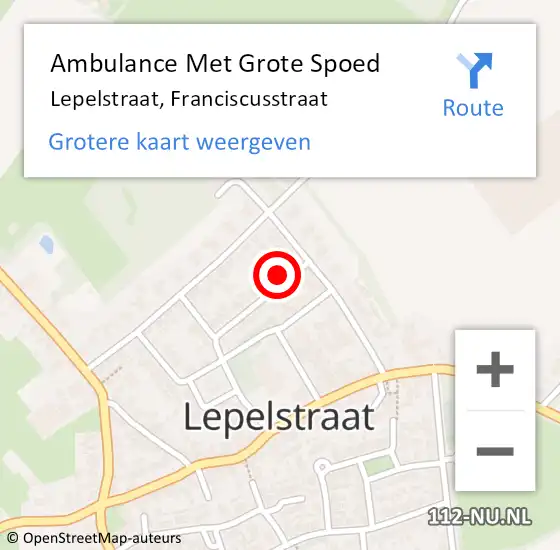 Locatie op kaart van de 112 melding: Ambulance Met Grote Spoed Naar Lepelstraat, Franciscusstraat op 28 februari 2016 16:35