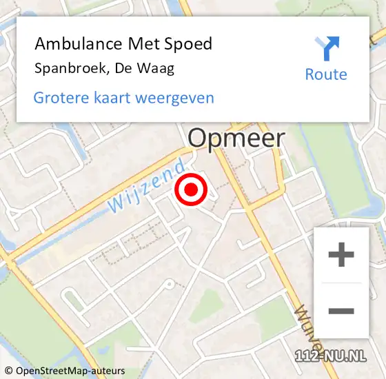 Locatie op kaart van de 112 melding: Ambulance Met Spoed Naar Spanbroek, De Waag op 28 februari 2016 18:11