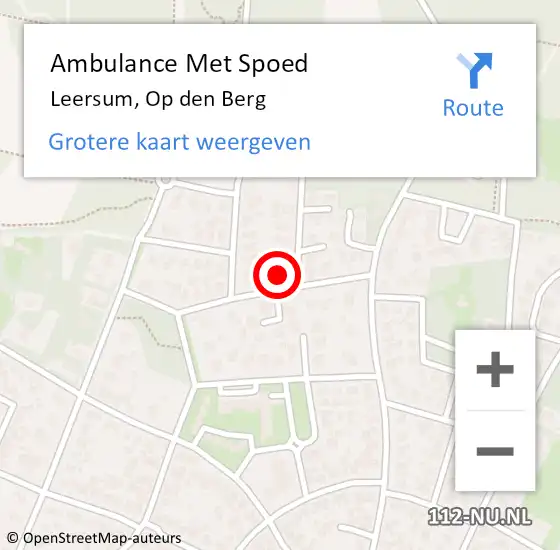 Locatie op kaart van de 112 melding: Ambulance Met Spoed Naar Leersum, Op den Berg op 28 februari 2016 18:28