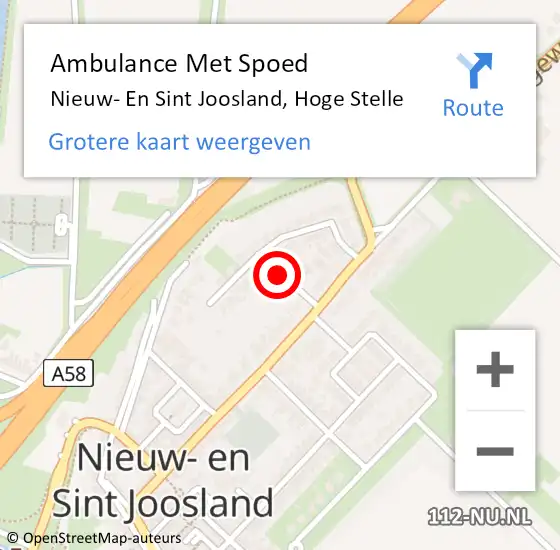 Locatie op kaart van de 112 melding: Ambulance Met Spoed Naar Nieuw- En Sint Joosland, Hoge Stelle op 28 februari 2016 18:41
