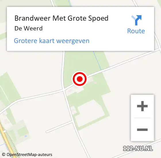 Locatie op kaart van de 112 melding: Brandweer Met Grote Spoed Naar De Weerd op 28 februari 2016 19:37