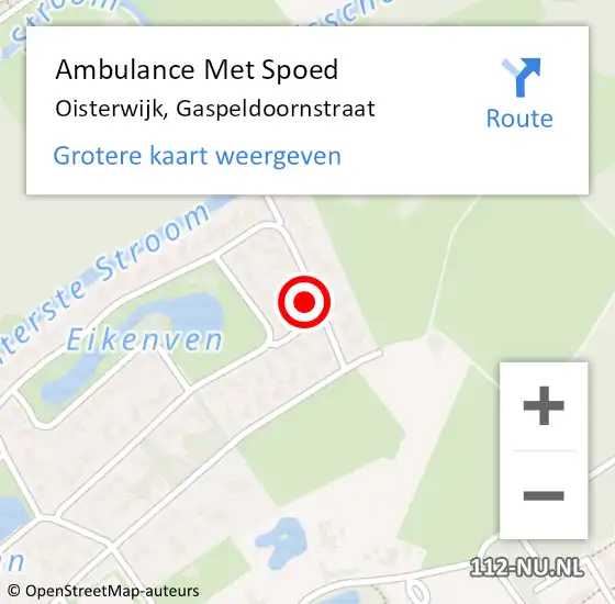Locatie op kaart van de 112 melding: Ambulance Met Spoed Naar Oisterwijk, Gaspeldoornstraat op 28 februari 2016 21:37