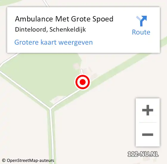 Locatie op kaart van de 112 melding: Ambulance Met Grote Spoed Naar Dinteloord, Schenkeldijk op 28 februari 2016 21:53