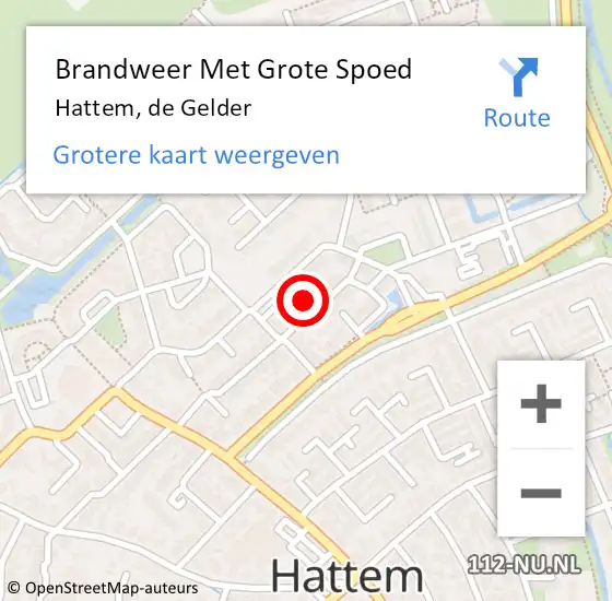 Locatie op kaart van de 112 melding: Brandweer Met Grote Spoed Naar Hattem, de Gelder op 28 februari 2016 23:45