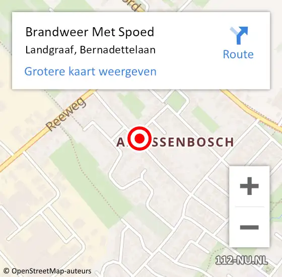 Locatie op kaart van de 112 melding: Brandweer Met Spoed Naar Landgraaf, Bernadettelaan op 29 februari 2016 01:53