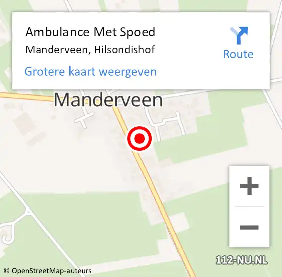 Locatie op kaart van de 112 melding: Ambulance Met Spoed Naar Manderveen, Hilsondishof op 29 februari 2016 02:44