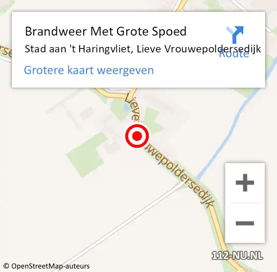 Locatie op kaart van de 112 melding: Brandweer Met Grote Spoed Naar Stad aan 't Haringvliet, Lieve Vrouwepoldersedijk op 29 februari 2016 08:30