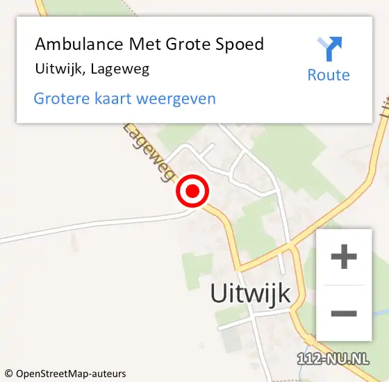 Locatie op kaart van de 112 melding: Ambulance Met Grote Spoed Naar Uitwijk, Lageweg op 29 februari 2016 09:27