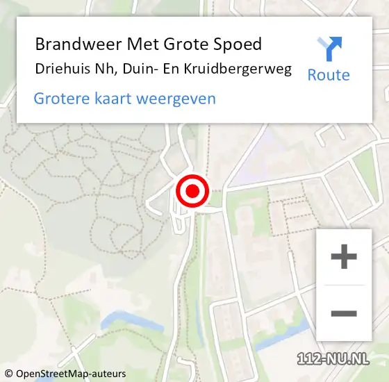 Locatie op kaart van de 112 melding: Brandweer Met Grote Spoed Naar Driehuis Nh, Duin- En Kruidbergerweg op 29 februari 2016 11:57