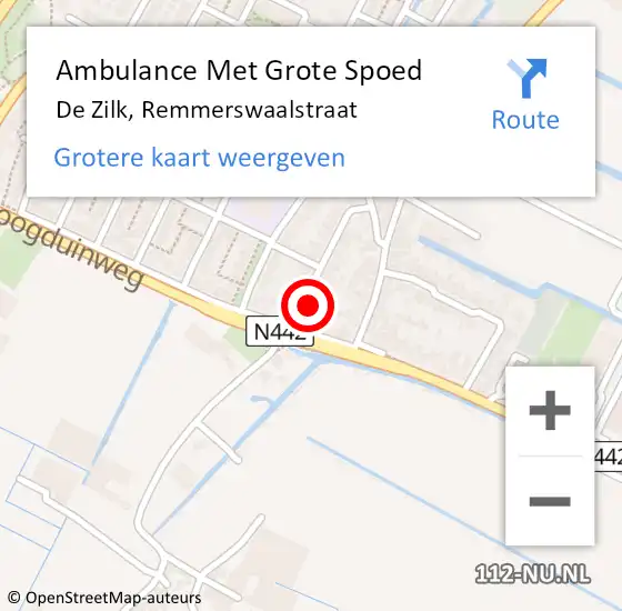 Locatie op kaart van de 112 melding: Ambulance Met Grote Spoed Naar De Zilk, Remmerswaalstraat op 29 februari 2016 11:59