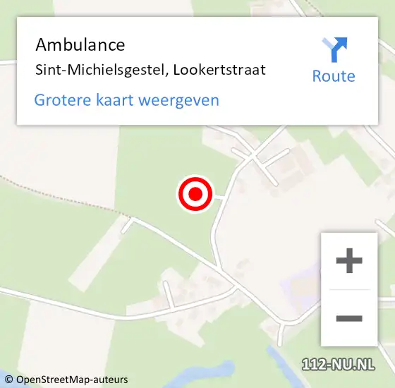 Locatie op kaart van de 112 melding: Ambulance Sint-Michielsgestel, Lookertstraat op 29 februari 2016 13:38