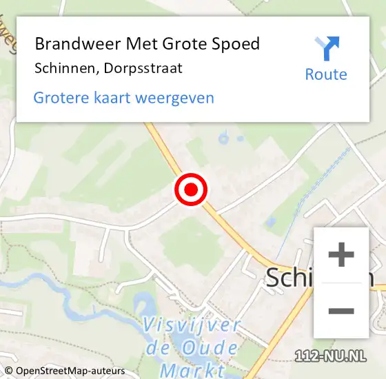 Locatie op kaart van de 112 melding: Brandweer Met Grote Spoed Naar Schinnen, Dorpsstraat op 29 februari 2016 16:27