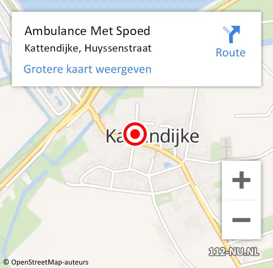 Locatie op kaart van de 112 melding: Ambulance Met Spoed Naar Kattendijke, Huyssenstraat op 29 februari 2016 16:40