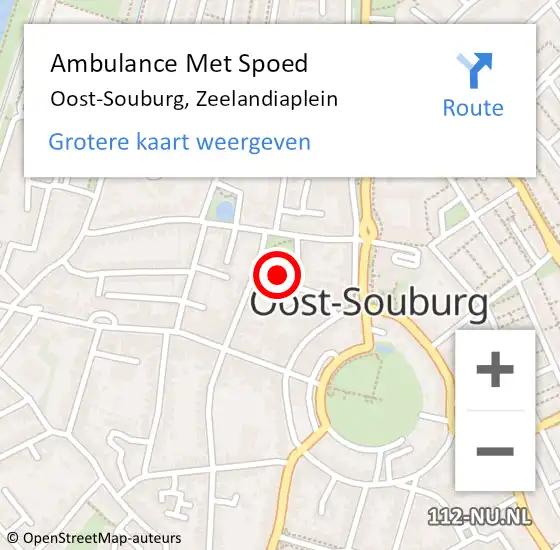 Locatie op kaart van de 112 melding: Ambulance Met Spoed Naar Oost-Souburg, Zeelandiaplein op 29 februari 2016 18:03