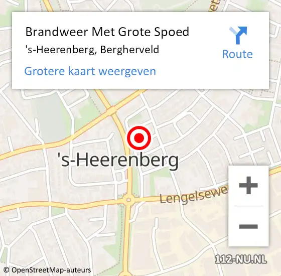 Locatie op kaart van de 112 melding: Brandweer Met Grote Spoed Naar 's-Heerenberg, Bergherveld op 29 februari 2016 18:28