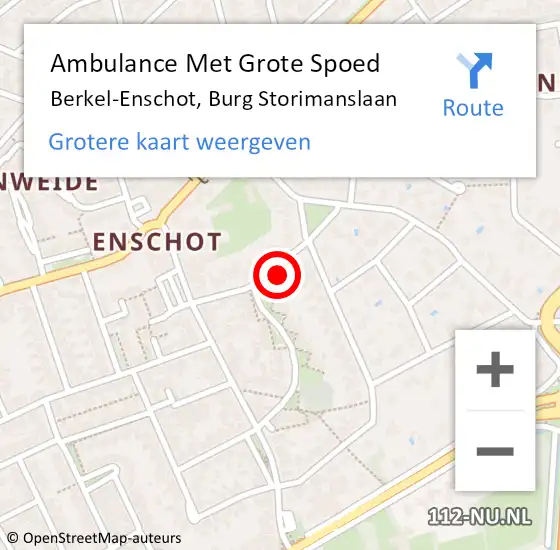 Locatie op kaart van de 112 melding: Ambulance Met Grote Spoed Naar Berkel-Enschot, Burg Storimanslaan op 29 februari 2016 22:35
