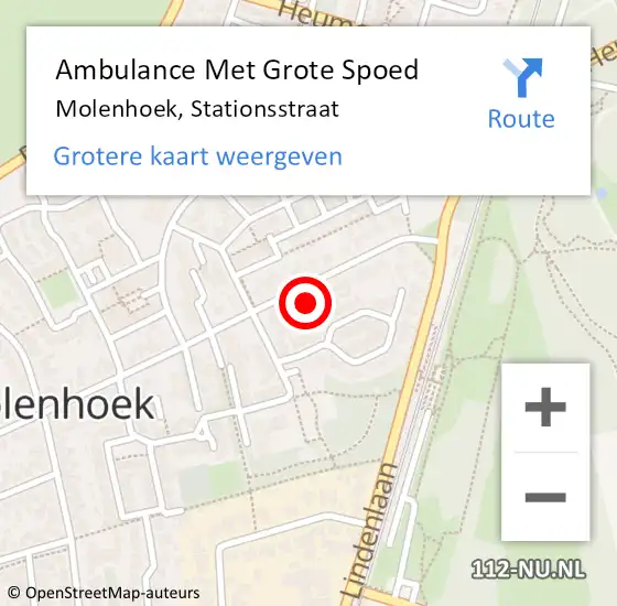 Locatie op kaart van de 112 melding: Ambulance Met Grote Spoed Naar Molenhoek, Stationsstraat op 1 maart 2016 00:23